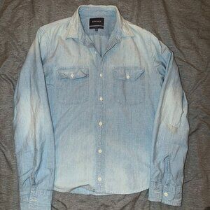 Bonobos Slim Fit Men's Denim Button Down Shirt Light Wash Long Sleeves Sz S